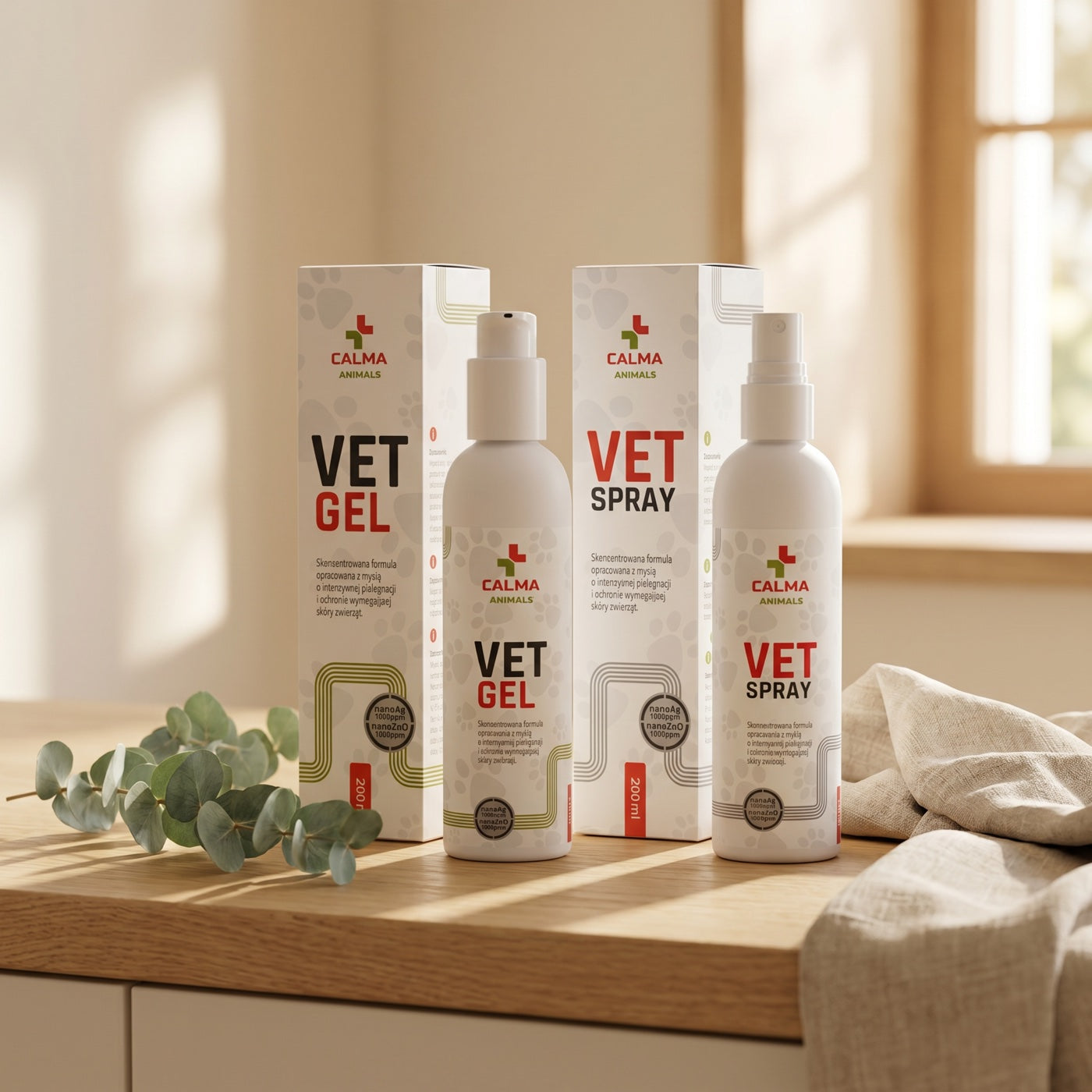 Calma Animals Zestaw VET GEL + VET SPRAY - w domu